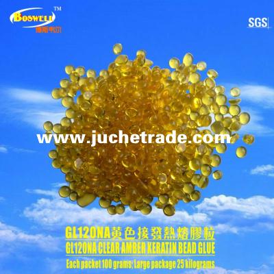 Golden yellow, amber keratin glue grain,bead glue 120N